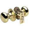 Biscuit Style Hall and Closet Door Knob; Polished Brass