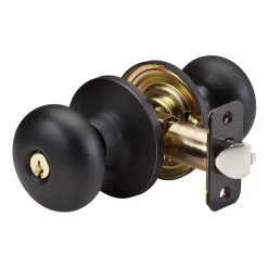 Biscuit Style Knob Entry Door Lock; Aged Bronze, KW1