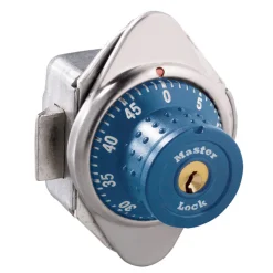 Built-In Combination Lock for with Blue Metal Dial Single Point Latch Lockers - Hinged on Right