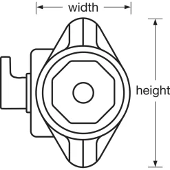 Built-In Combination Lock with Blue Metal Dial for Single Point Wrap-Around-Latch™ Lockers - Hinged on Right