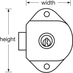 Built-In Manual Deadbolt Keyed Lock for Lift Handle, Single Point Horizontal Latch and Box Lockers