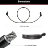 Combination Braided Steel Cable Lock, 5 ft x 1/2 in