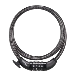Combination Braided Steel Cable Lock, 5 ft x 1/2 in