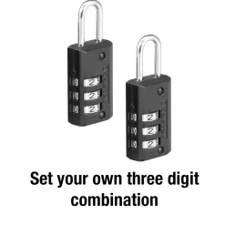 Compact Set Your Own Combination Lock, 13/16 in Wide - 2-Pack