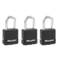 Covered Laminated Steel Padlock, Pin Tumbler, 1-7/8 in Wide