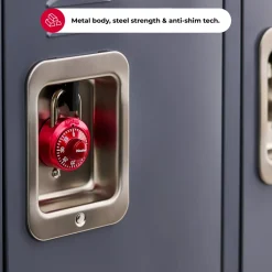 Dial Combination Lock with Aluminum Cover, Assorted Colors, 1-7/8 in Wide