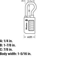 Extended Reach Set Your Own Combination TSA Lock, 1-5/16 in Wide
