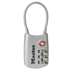 Flexible Shackle Set Your Own Combination TSA Lock, Assorted Colors, 1-3/16 in Wide