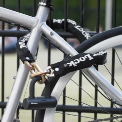 3ft (90cm) Bike Lock Chain with 10mm Diameter Hardened Steel Links; 3-1/2in x 14mm Mini U-Lock
