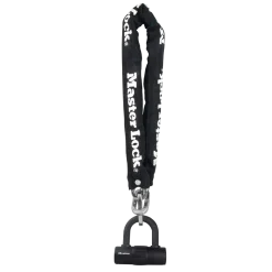 3ft (90cm) Bike Lock Chain with 10mm Diameter Hardened Steel Links; 3-1/2in x 14mm Mini U-Lock