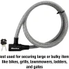 6ft (1.8m) Long x 5/8in (15mm) Diameter Keyed Cable Lock