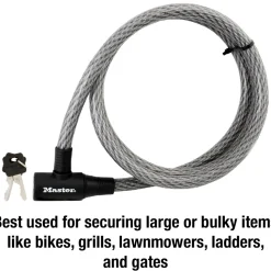 6ft (1.8m) Long x 5/8in (15mm) Diameter Keyed Cable Lock