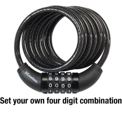 6ft (1.8m) Long x 5/16in (8mm) Diameter Set Your Own Combination Cable Lock
