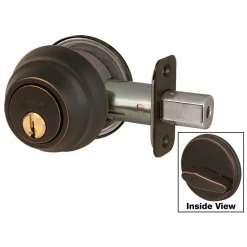 Grade 1 Single Cylinder Deadbolt; Aged Bronze, WK2