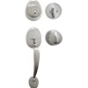 Handleset with Biscuit Style Knob Interior and Single Cylinder Deadbolt; Satin Nickel, WR5