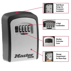 Heavy Duty Wall Mount Lock Box for Keys, 3-1/4 in x 2-1/4 in