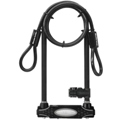 6in (15cm) Wide Hardened Steel U-Lock with 11in (28cm) Shackle Clearance; 4ft (1.2m) x 3/8in (10mm) Looped-End Cable