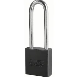1-3/4in (44mm) Black Solid Aluminum Rekeyable Pin Tumbler Padlock with 3in (76mm) Shackle