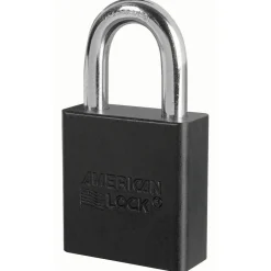 1-3/4in (44mm) Black Solid Aluminum Rekeyable 6-Pin Tumbler Padlock
