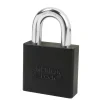 2in (51mm) Black Solid Aluminum Rekeyable 6-Pin Tumbler Padlock