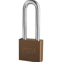 2in (51mm) Brown Solid Aluminum Rekeyable Pin Tumbler Padlock with 3in (76mm) Shackle