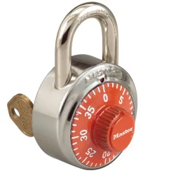 1-7/8in (48mm) General Security Combination Padlock with Key Control Feature and Orange Colored Dial