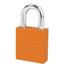 1-3/4in (44mm) Orange Solid Aluminum Rekeyable 6-Pin Tumbler Padlock, Keyed Alike