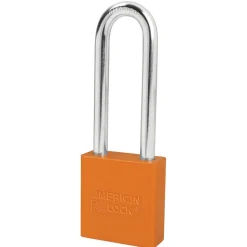 1-3/4in (44mm) Orange Solid Aluminum Rekeyable 6-Pin Tumbler Padlock with 3in (76mm) Shackle, Keyed Alike