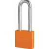2in (51mm) Orange Solid Aluminum Rekeyable Pin Tumbler Padlock with 3in (76mm) Shackle, Keyed Alike