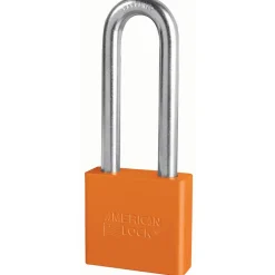 2in (51mm) Orange Solid Aluminum Rekeyable Pin Tumbler Padlock with 3in (76mm) Shackle, Keyed Alike