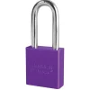 1-3/4in (44mm) Purple Solid Aluminum Rekeyable 6-Pin Tumbler Padlock with 2in (51mm) Shackle, Keyed Alike