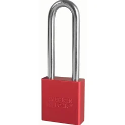 1-3/4in (44mm) Red Solid Aluminum Rekeyable Pin Tumbler Padlock with 3in (76mm) Shackle