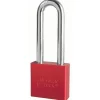 2in (51mm) Red Solid Aluminum Rekeyable 6-Pin Tumbler Padlock with 3in (76mm) Shackle, Keyed Alike