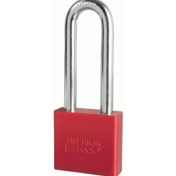 2in (51mm) Red Solid Aluminum Rekeyable 6-Pin Tumbler Padlock with 3in (76mm) Shackle, Keyed Alike