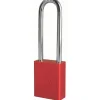 1-1/2in (38mm) Red Solid Aluminum Small Format Interchangeable Core Padlock with 3in (76mm) Shackle, Keyed Alike