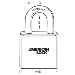 1-3/4in (44mm) Solid Brass Door Key Compatible Padlock with 1-1/8in (28mm) Shackle, Schlage C