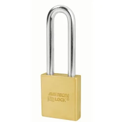 2in (51mm) Solid Brass Door Key Compatible Padlock with 3in (76mm) Shackle