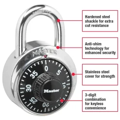 1-7/8in (48mm) Wide Combination Dial Padlock