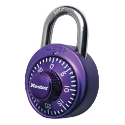 1-7/8in (48mm) Wide Combination Dial Padlock with Aluminum Cover; Purple