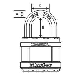 1-3/4in (44mm) Wide Commercial Magnum Laminated Steel Padlock with Stainless Steel Body Cover