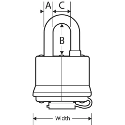 1-9/16in (40mm) Wide Covered Laminated Steel Pin Tumbler Padlock; Blue; 3-Pack