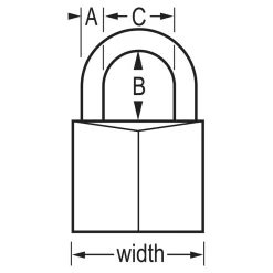 1-9/16in (40mm) Wide Covered Solid Body Padlock with 1-1/2in (38mm) Shackle; 3-Pack