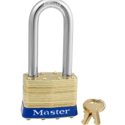 2in (51mm) Wide Laminated Brass Pin Tumbler Padlock with 2-1/2in (64mm Shackle, Keyed Alike