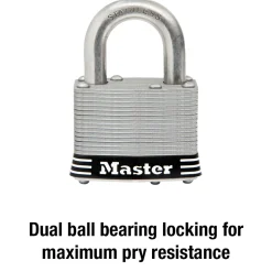 2in (51mm) Wide Laminated Stainless Steel Pin Tumbler Padlock