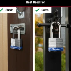 1-9/16in (40mm) Wide Laminated Steel Pin Tumbler Padlock with 1-1/2 (38mm) Shackle