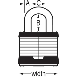 2in (51mm) Wide Laminated Steel Pin Tumbler Padlock, Keyed Alike