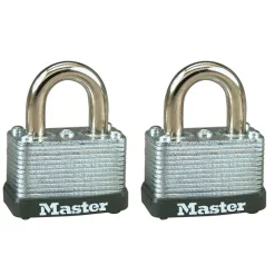 1-1/2in (38mm) Wide Laminated Steel Warded Padlock; 2-Pack