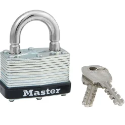1-3/4in (44mm) Wide Laminated Steel Warded Padllock, Breakaway Shackle, Keyed Alike