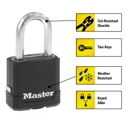 1-7/8in (48mm) Wide Magnum® Covered Laminated Steel Padlock with 1-1/2in (38mm) Shackle; 2-Pack