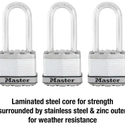 1-3/4in (44mm) Wide Magnum® Laminated Steel Padlock with 2in (51mm) Shackle; 3-Pack